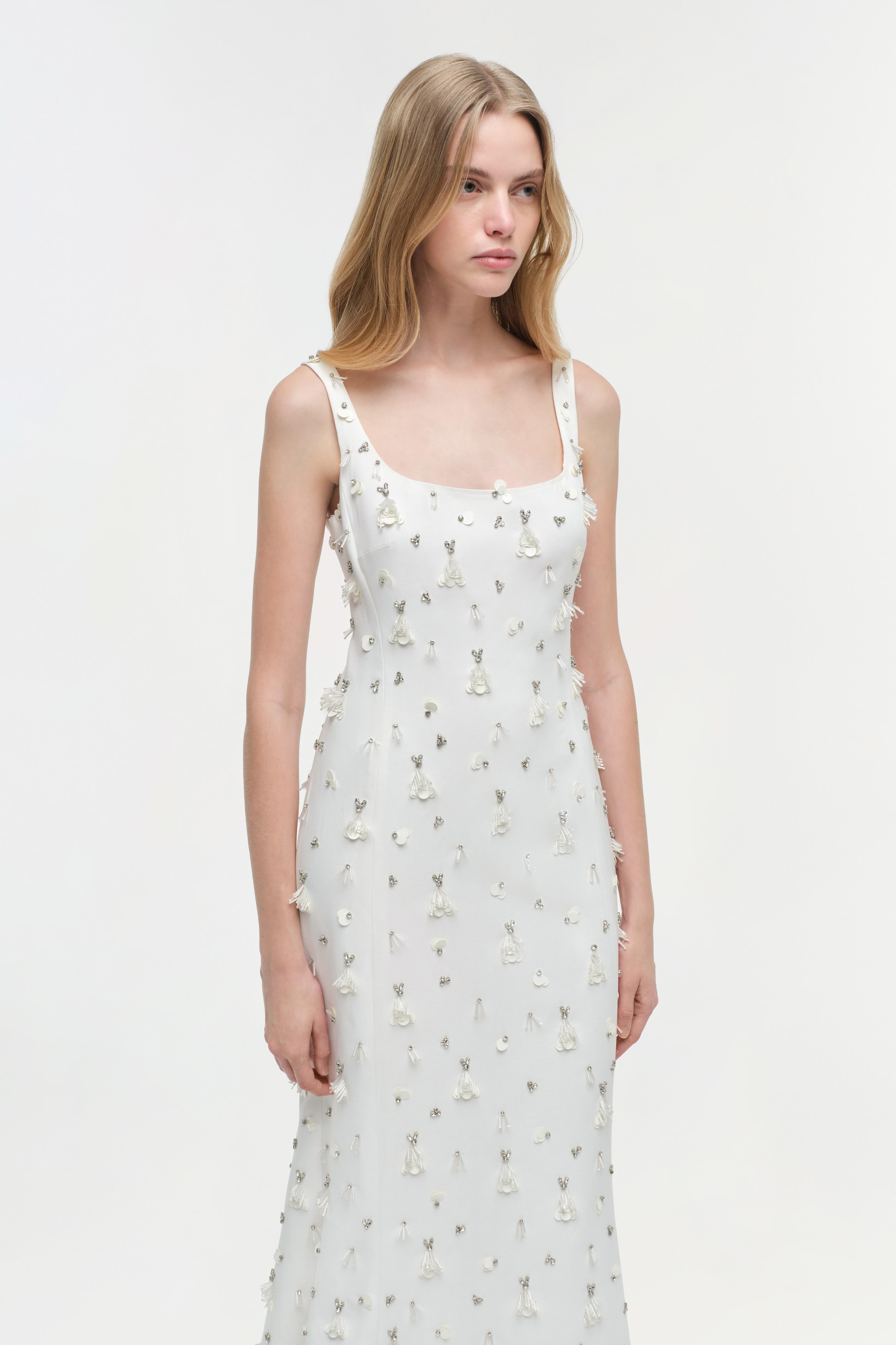 SIMKHAI Women's Briella Embellished Gown in Ivory, Size 6 SIMKHAI Women's Briella Embellished Gown in Ivory, Size 6