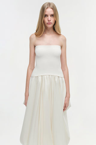 Izzy Strapless Taffeta Midi Dress