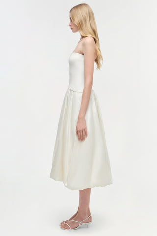 Izzy Strapless Taffeta Midi Dress