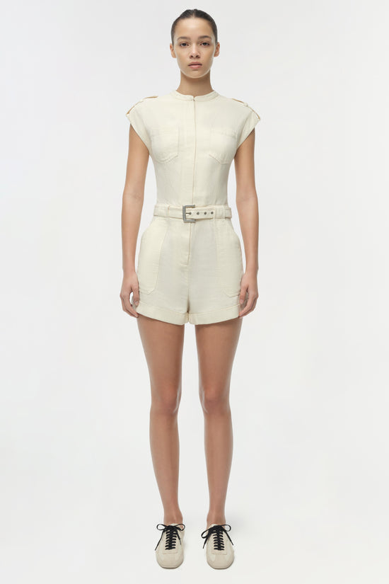 Tinka Belted Linen Romper