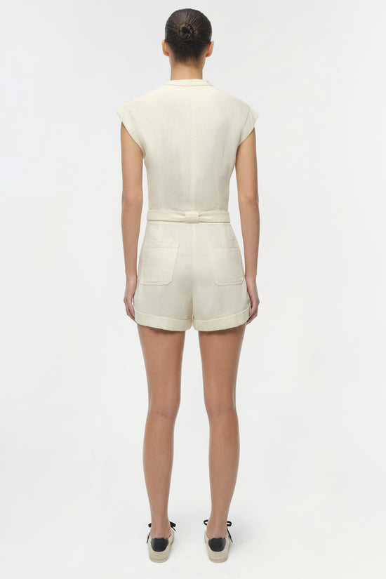 Tinka Belted Linen Romper