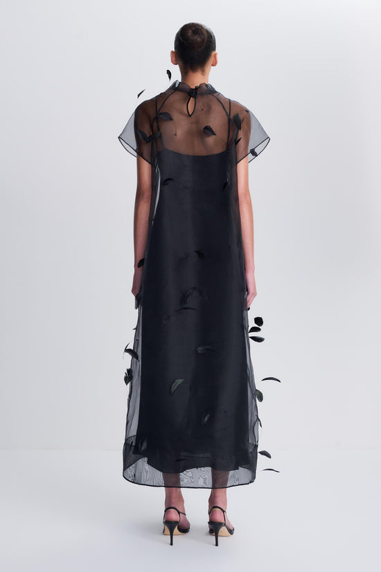 Pauline Organza Feather Midi Dress
