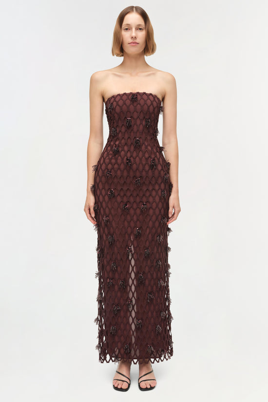 Iridessa Embellished Lattice Bustier Gown