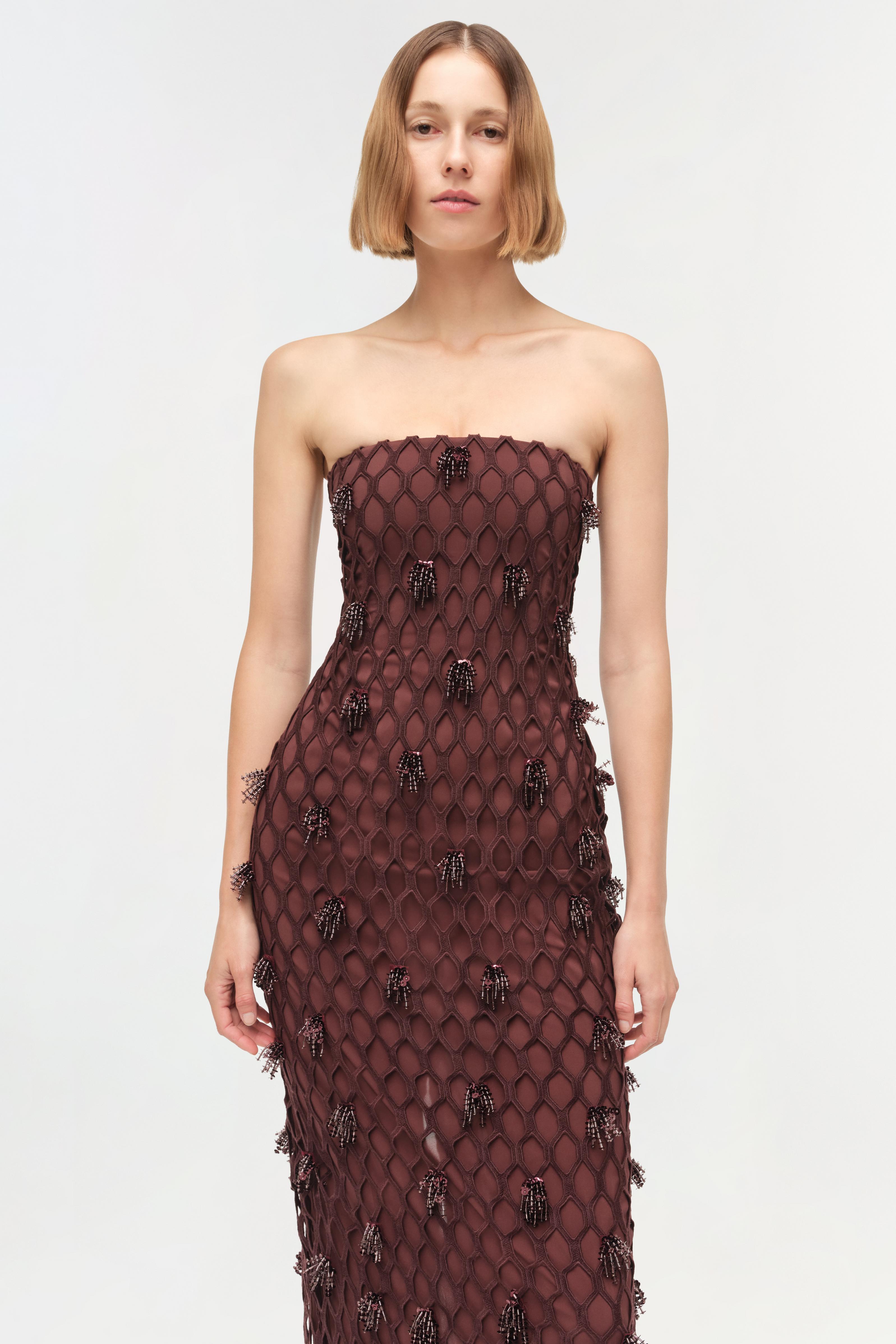 Iridessa Embellished Lattice Bustier Gown Iridessa Embellished Lattice Bustier Gown