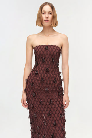 Iridessa Embellished Lattice Bustier Gown
