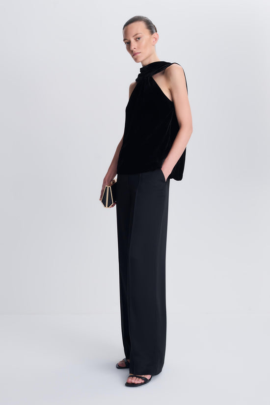 Scarlett Draped Velvet Cape Top