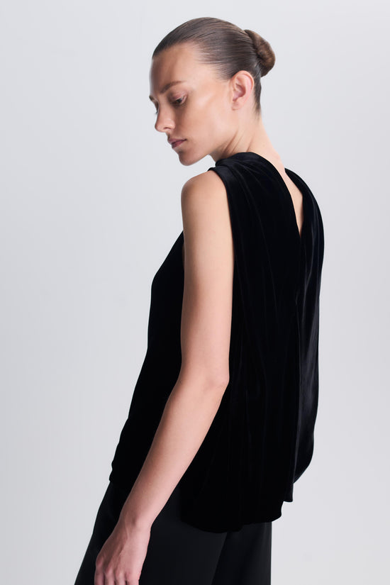 Scarlett Draped Velvet Cape Top