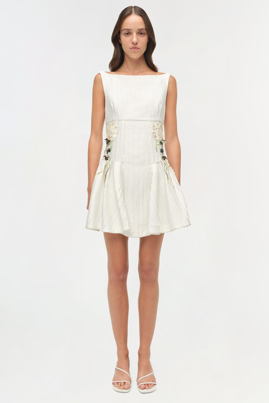 Calilly Floral Jacquard Mini Dress