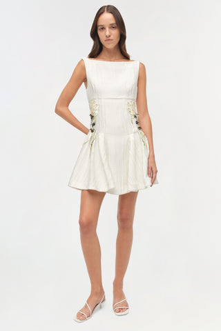 Calilly Floral Jacquard Mini Dress