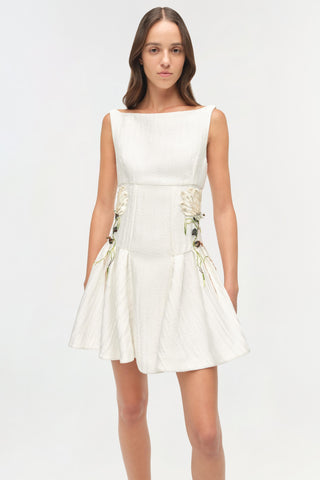 Calilly Floral Jacquard Mini Dress