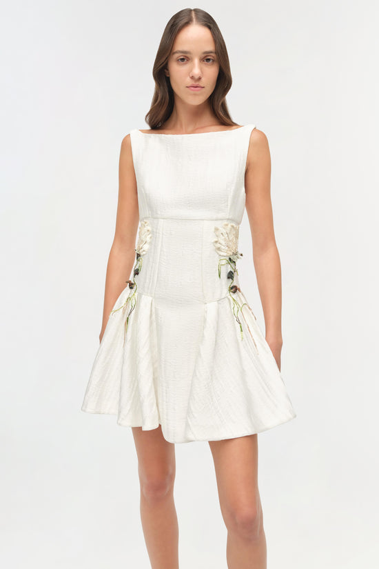 Calilly Floral Jacquard Mini Dress