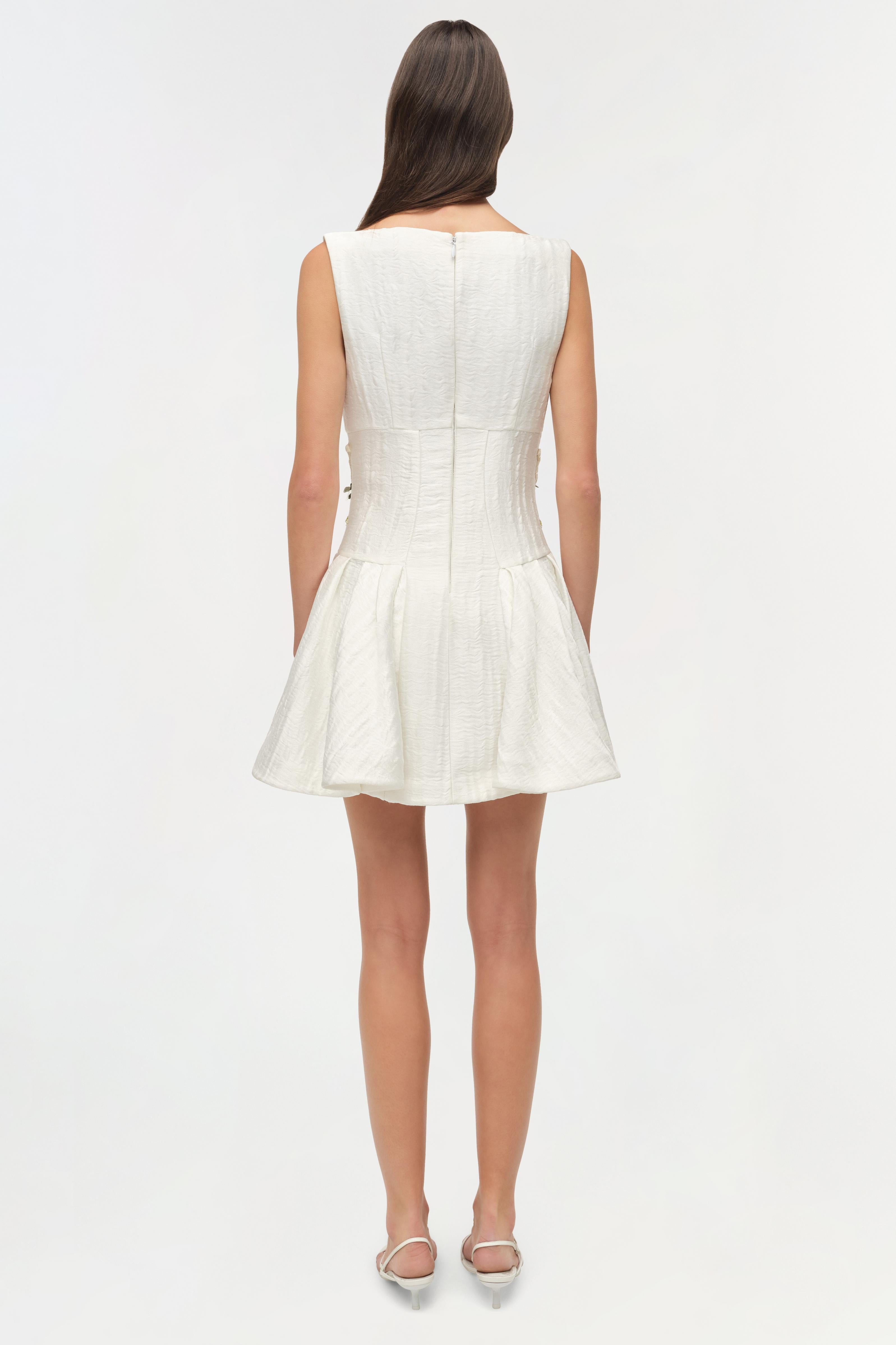 princess polly white bubble dress Gigli Bubble Hem Mini Dress White