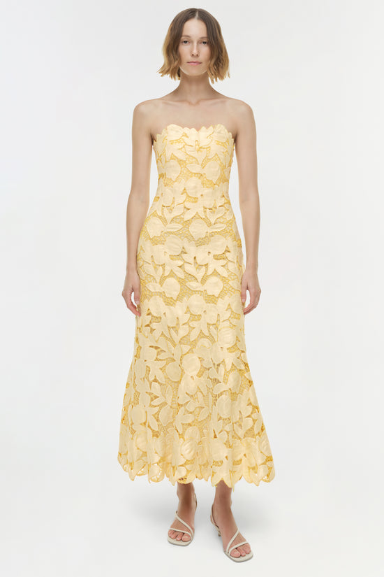 Valletta Strapless Embroidered Dress