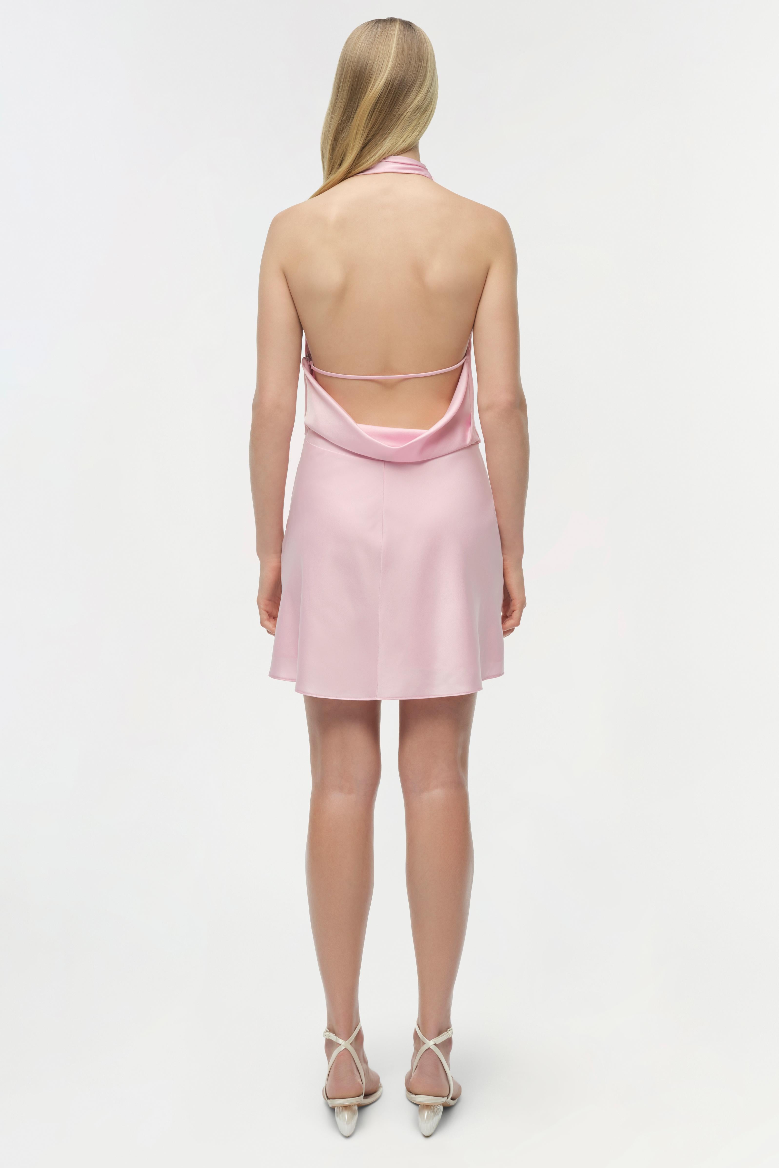 SIMKHAI Women's Reanna Satin Mini Dress in Tulip, Size 2 SIMKHAI Women's Reanna Satin Mini Dress in Tulip, Size 2