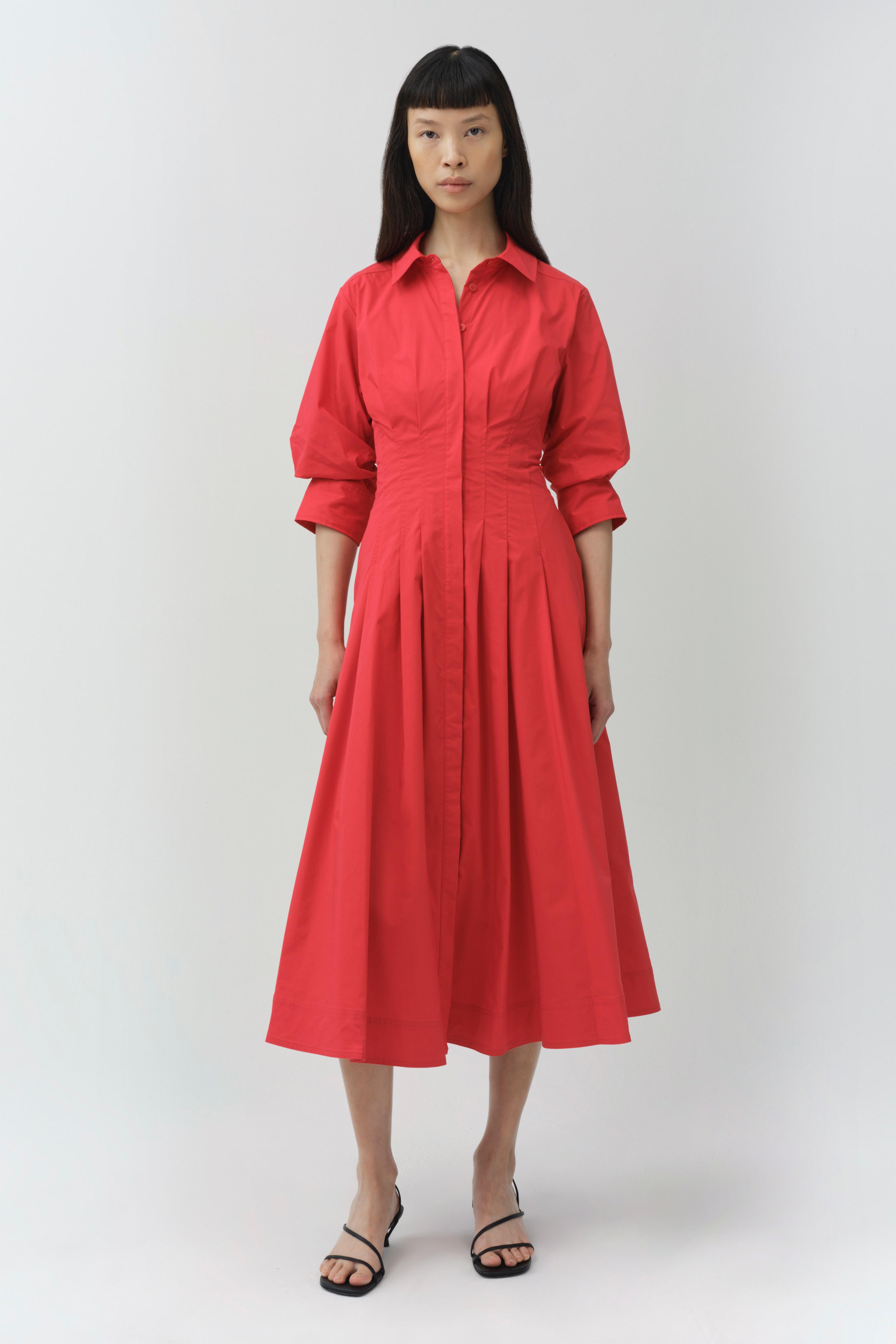 simkhai jazz cotton dress Jazz Pintuck Midi Dress - Periwinkle Blue Sky