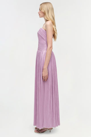 Aubriella Plisse Strapless Gown
