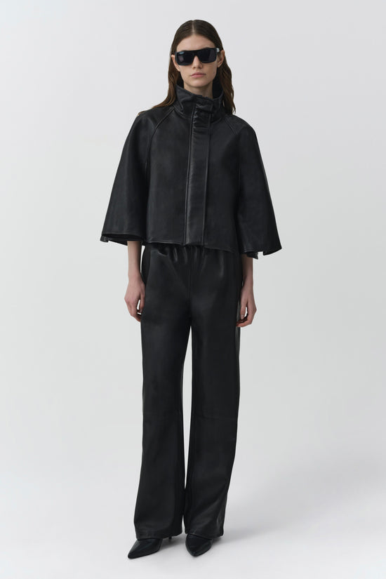 Orvik Leather Cape Jacket