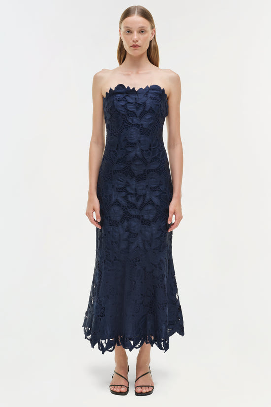 Valletta Strapless Embroidered Dress