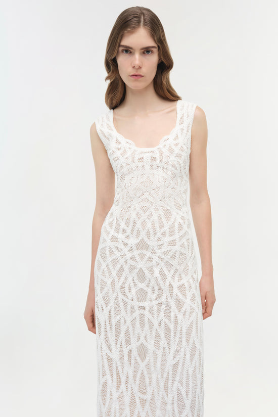 macrame midi dress Macram midi dress in black - Elie Saab