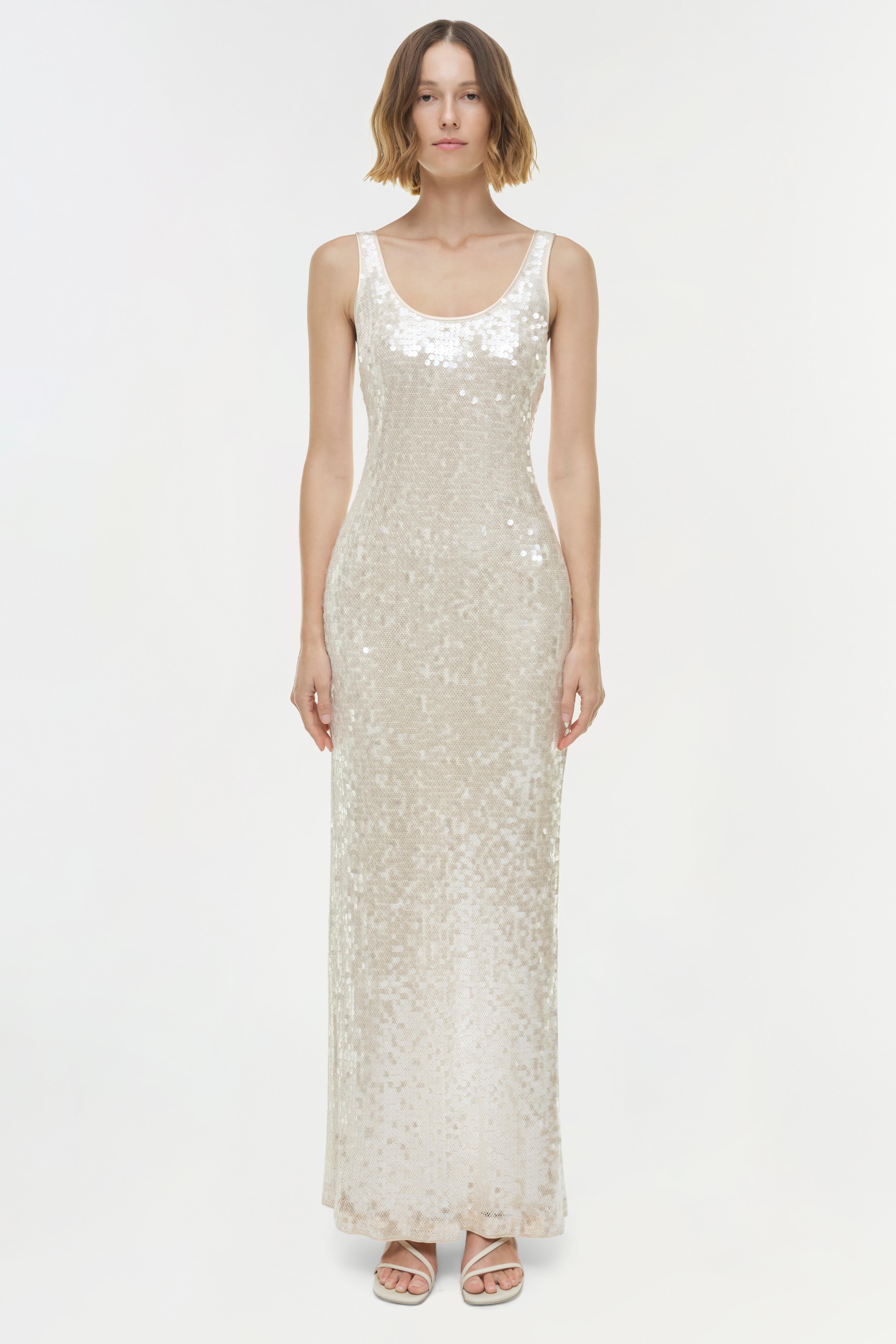 simkhai orange sequin dress SIMKHAI