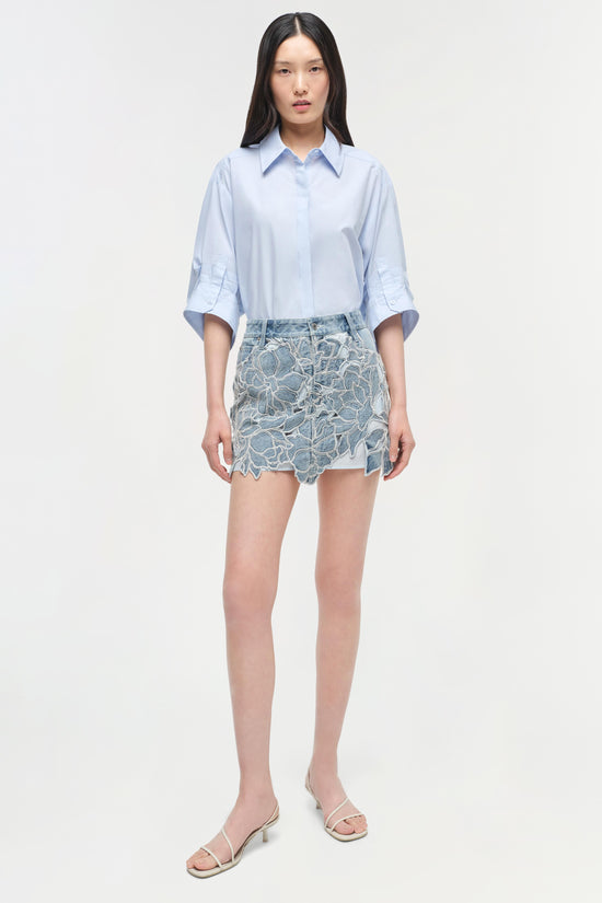Winnie Floral Denim Mini Skirt