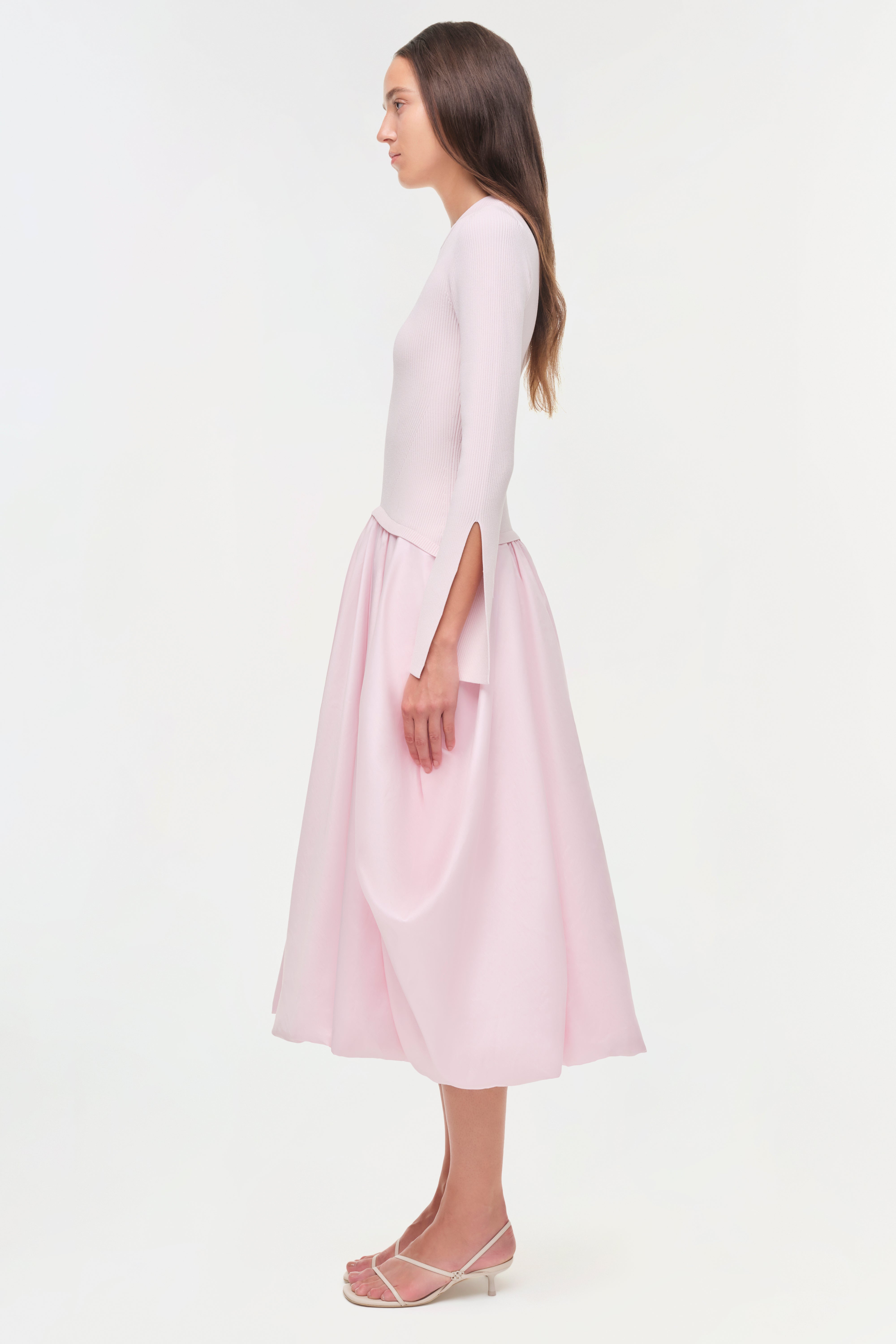 kenlie taffeta knit midi dress Simkhai Womens Midnight Kenlie Long-sleeve Taffeta-knit Midi Dress In Blue