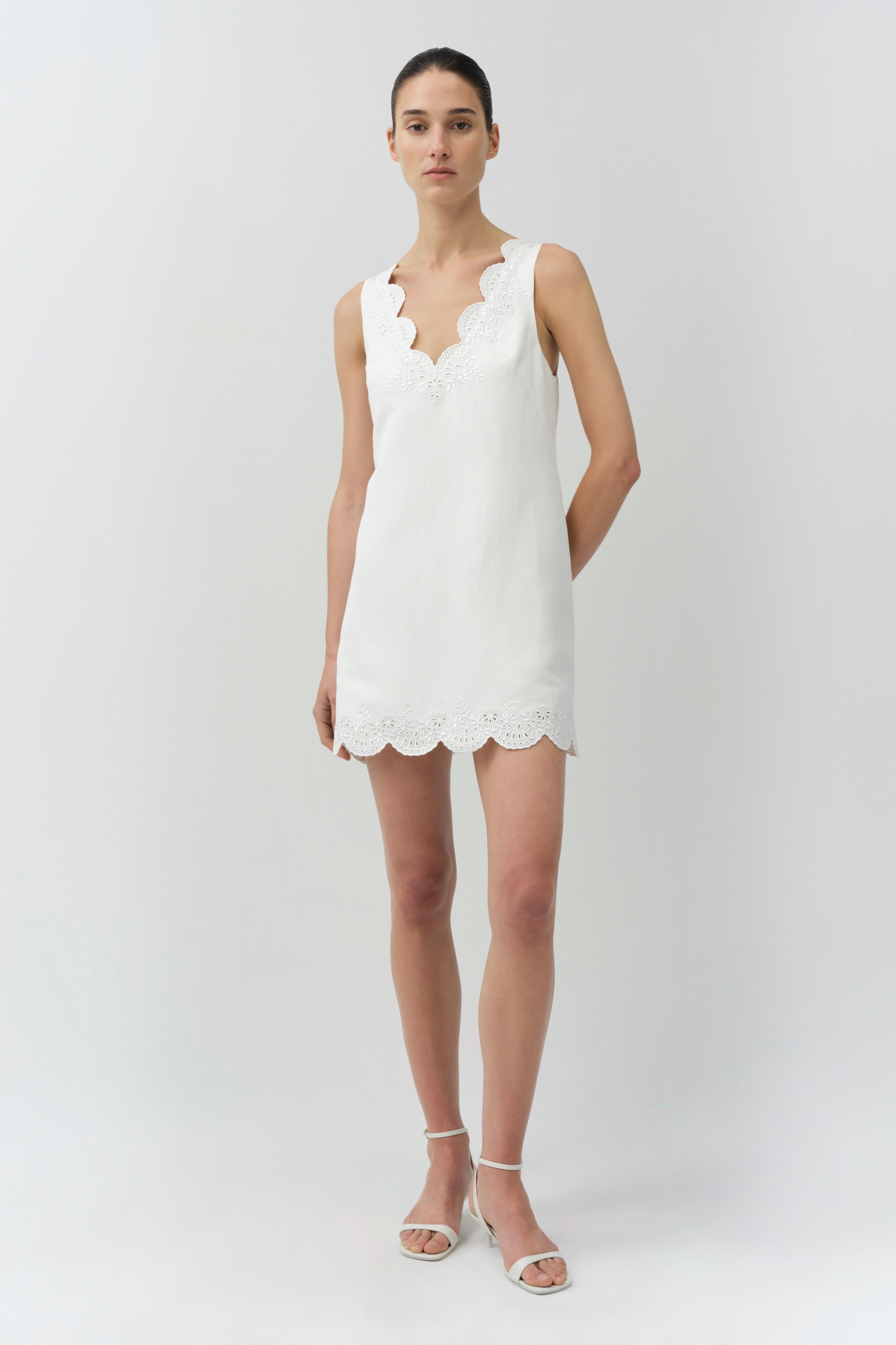 Edena Embroidered Linen Mini Dress Edena Embroidered Linen Mini Dress