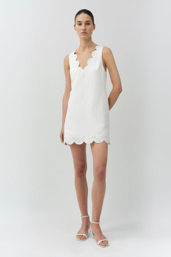 Edena Embroidered Linen Mini Dress Edena Embroidered Linen Mini Dress