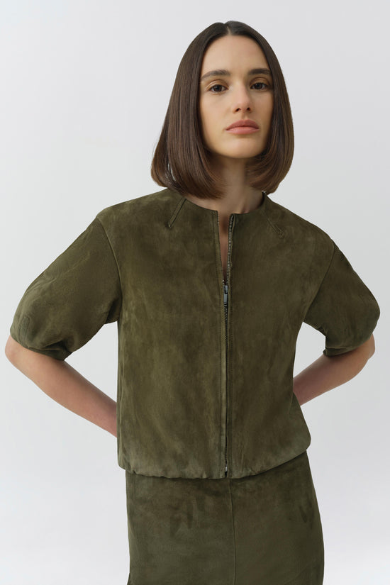 Austyn Short Sleeve Suede Jacket