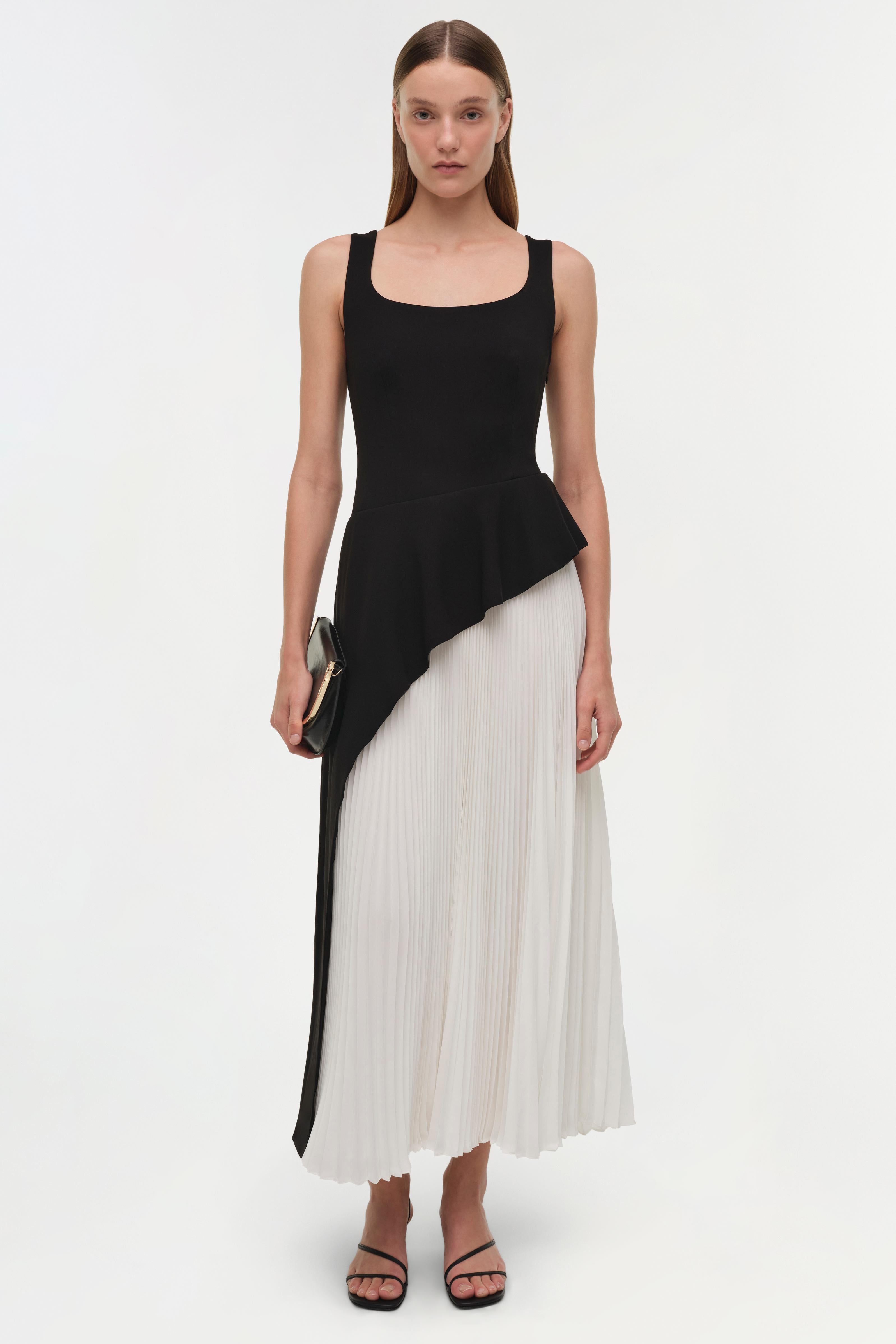 halia pleated midi dress Halia pleated floral-print satin maxi dress - green