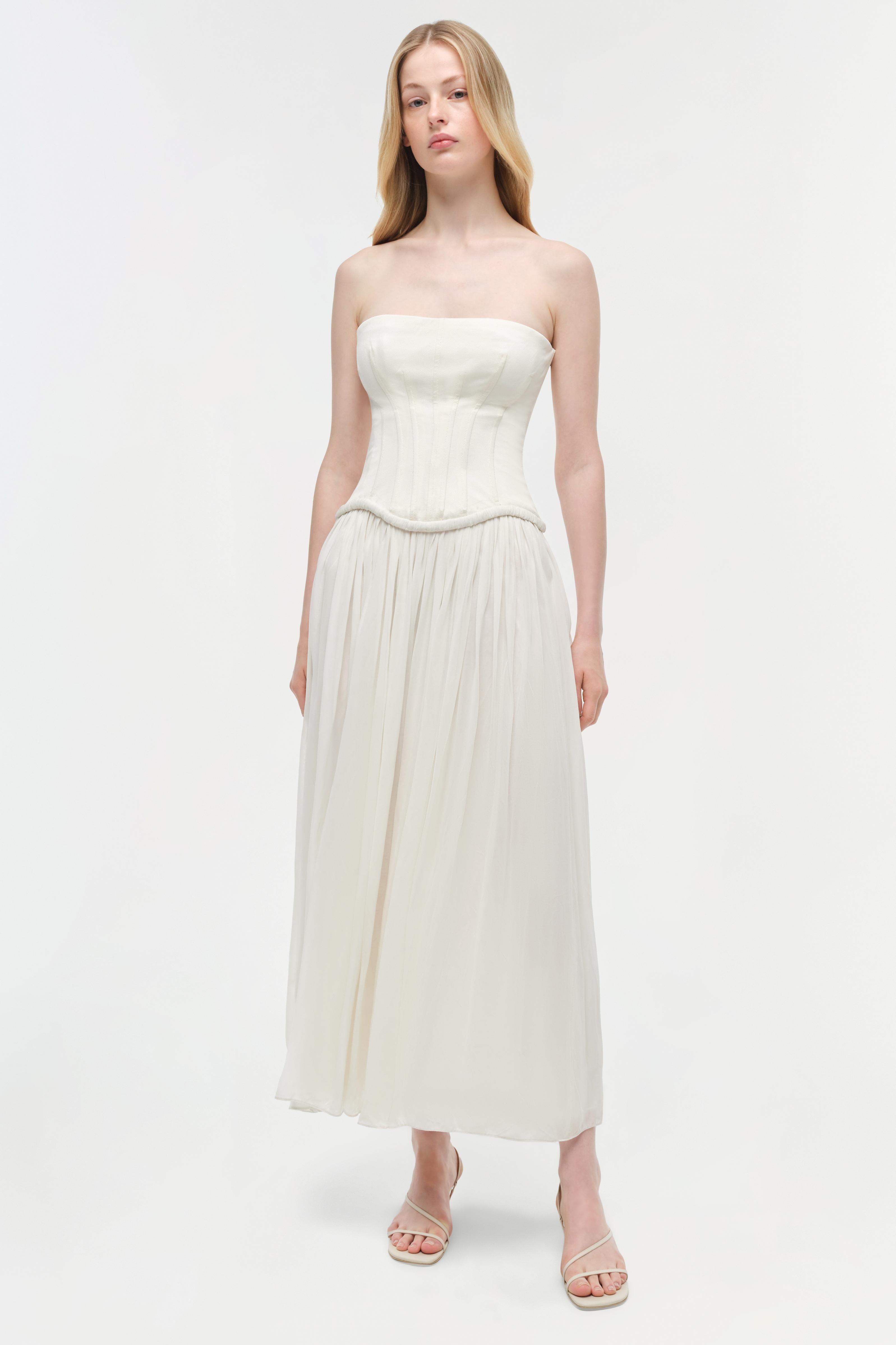 SIMKHAI Adalys Bustier Dress in Ivory - Size 10 SIMKHAI Adalys Bustier Dress in Ivory - Size 10