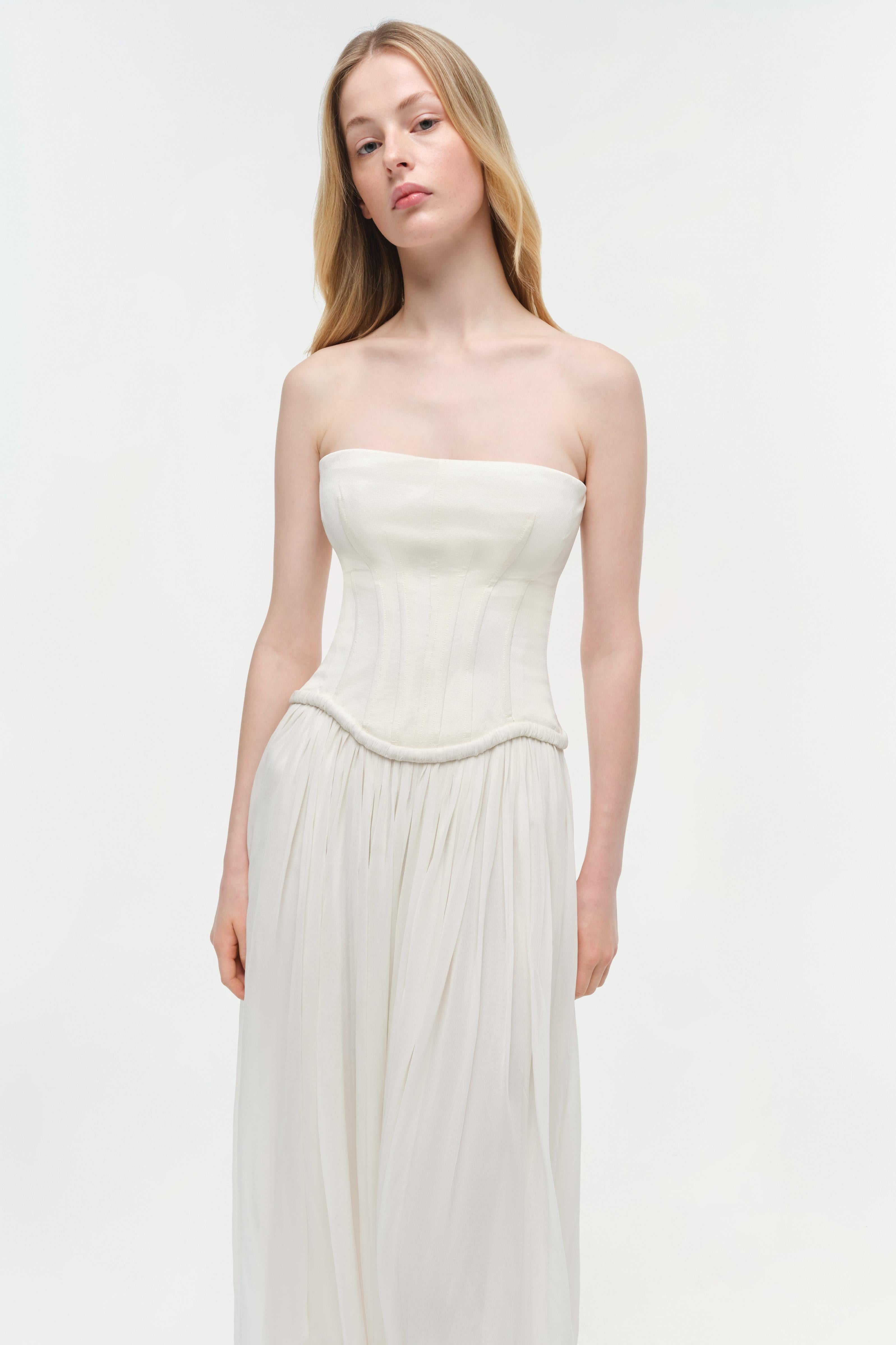 SIMKHAI Adalys Bustier Dress in Ivory - Size 4 SIMKHAI Adalys Bustier Dress in Ivory - Size 4