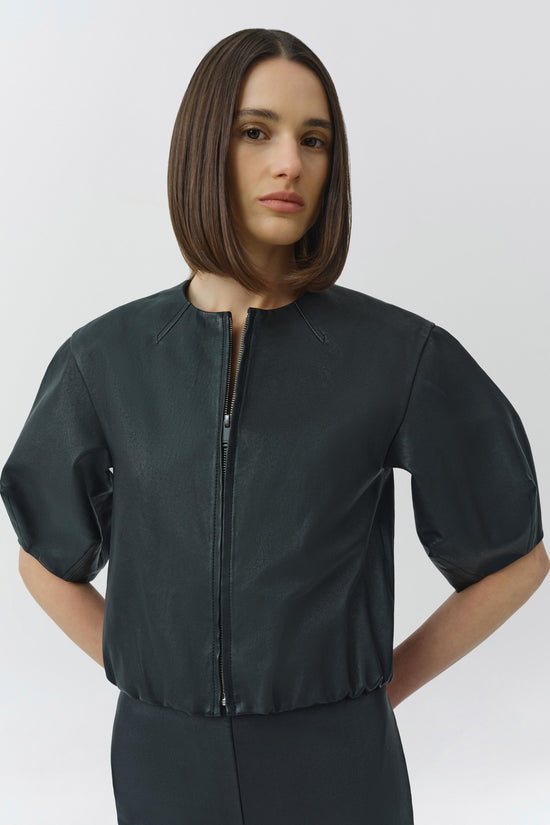 Austyn Short Sleeve Leather Jacket