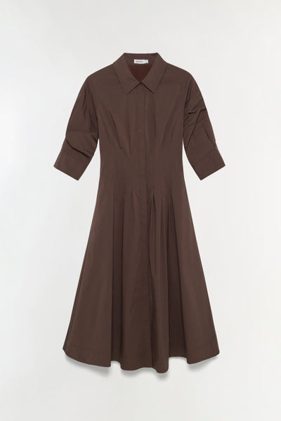 Jazz Pintuck Midi Dress - Chocolate Brown | SIMKHAI
