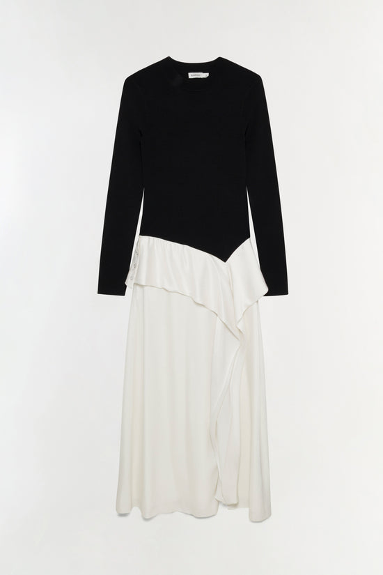 Ornella Knit Satin Midi Dress