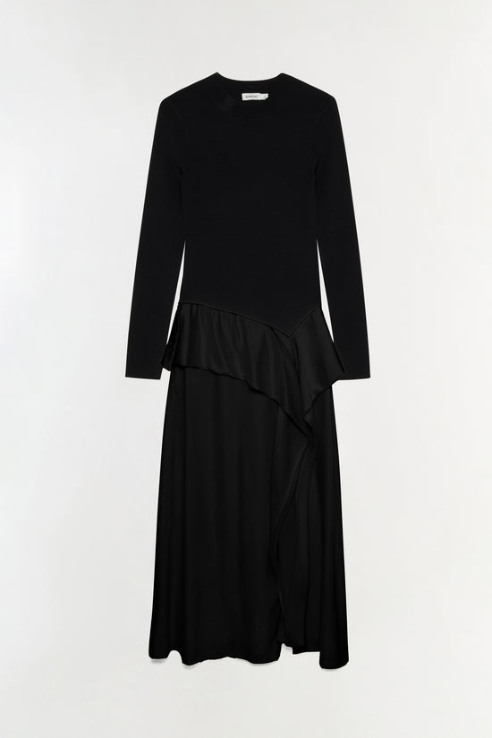 Ornella Knit Satin Midi Dress