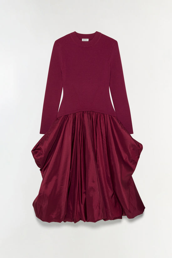 Kenlie Taffeta Knit Midi Dress