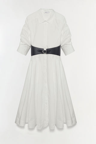 Olson Belted Cotton Midi Dress