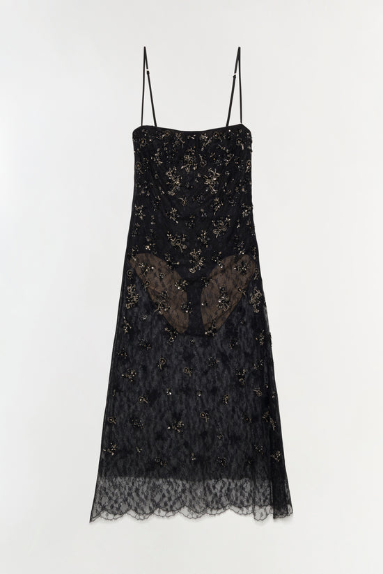 Carmela Embellished Lace Midi Dress