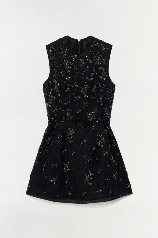 Evelina Embellished Lace Mini Dress