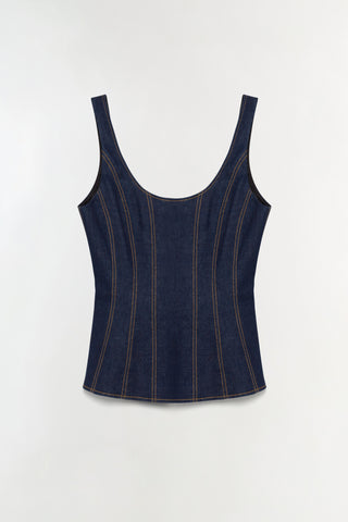 Lachlan Denim Bustier Top