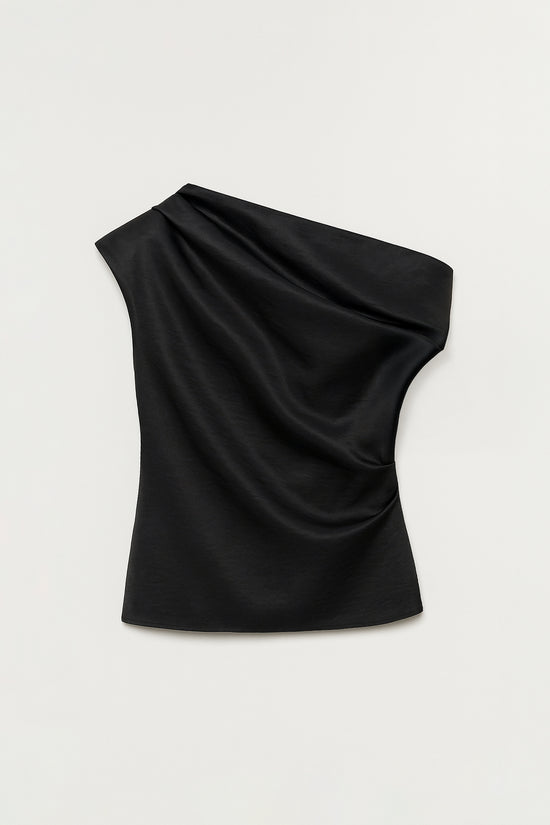 Vivia Taffeta Draped Top