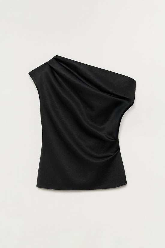 Vivia Taffeta Draped Top