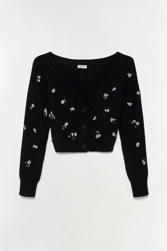 Novah Embellished Knit Cardigan
