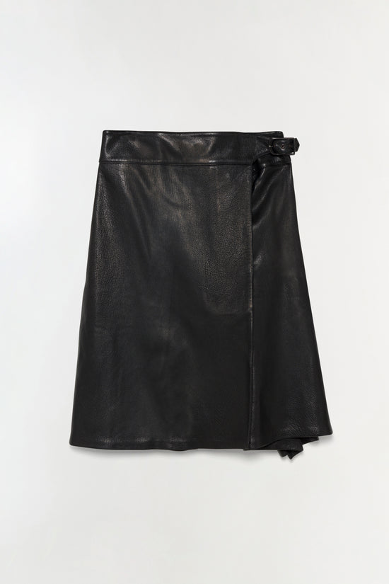 Raddix Leather Midi Skirt