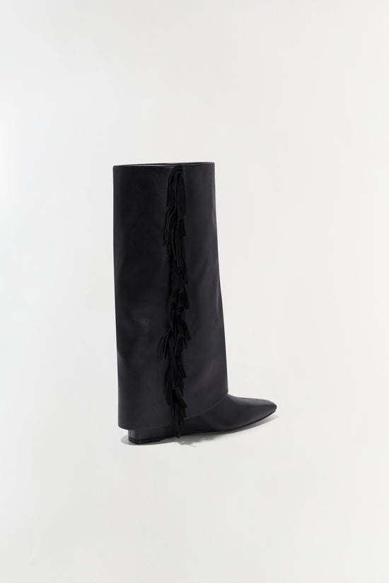 Quinn Leather Fringe Boot