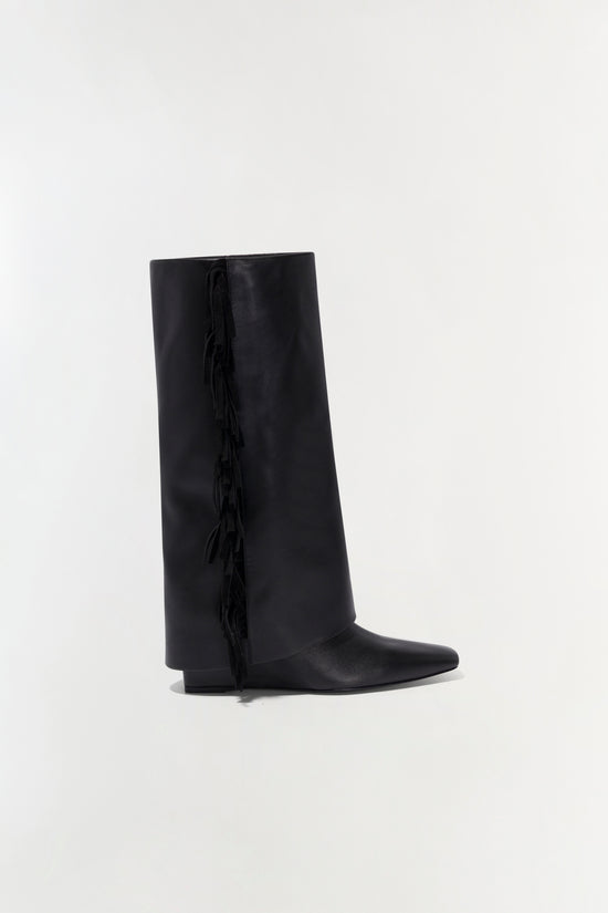 Quinn Leather Fringe Boot