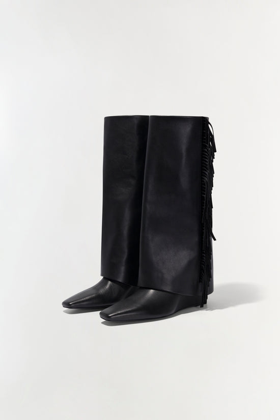 Quinn Leather Fringe Boot