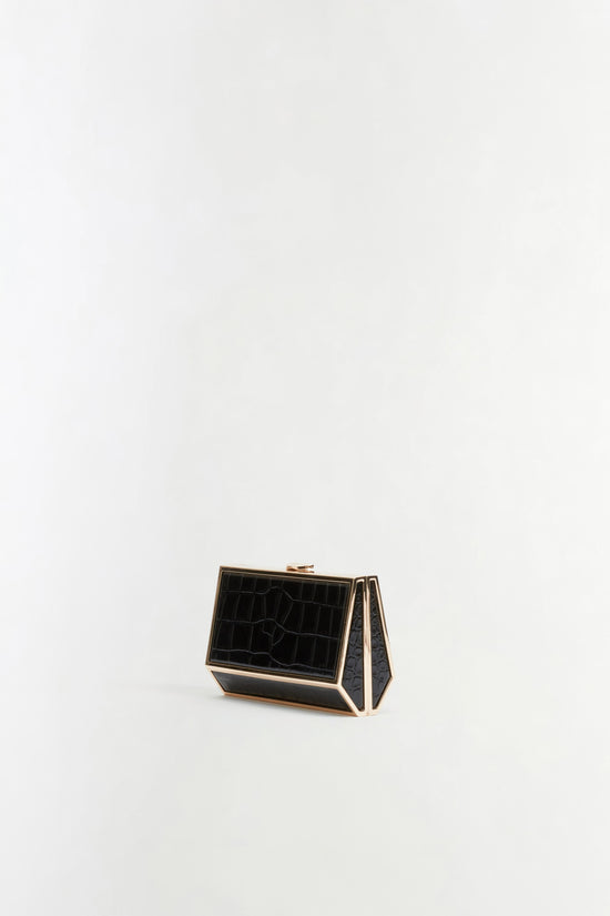 Maddox Croc-Embossed Leather Clutch