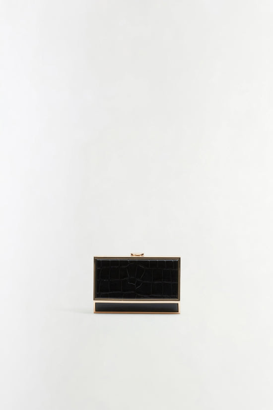 Maddox Croc-Embossed Leather Clutch